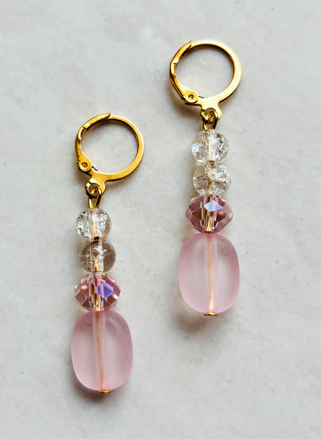 Blush Crystal Drop Earrings