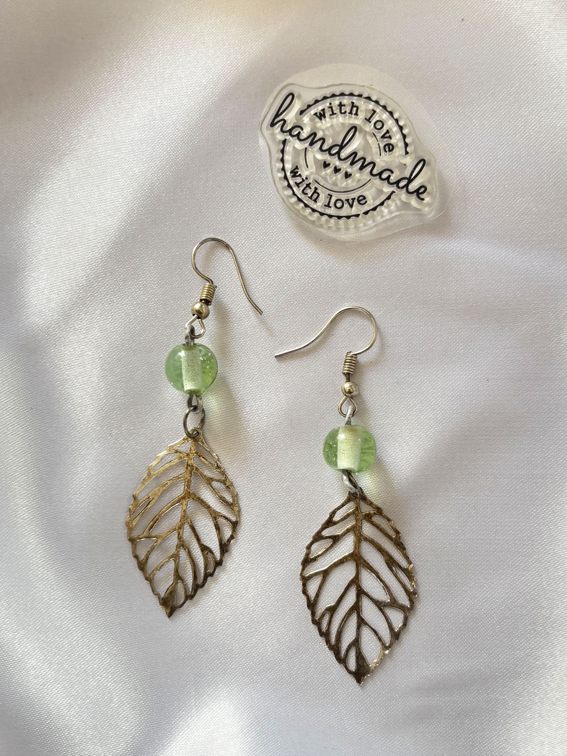 Minimal Leaf Dangle Earrings - Image 2